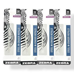 Zebra Steel M-Eraser Refills M-301 M-402 M-701 Mechanical Pencil 7-Pack Lot of 4